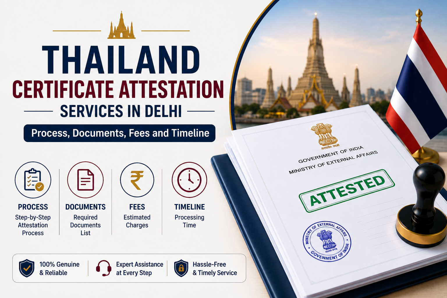 Thailand Certificate Attestation Services in Delhi: Process, Documents, Fees and Timeline