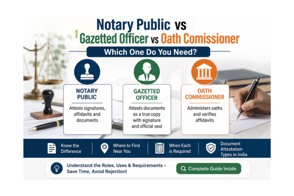Notary Public vs Gazetted Officer vs Oath Commissioner: Which One Do You Need?