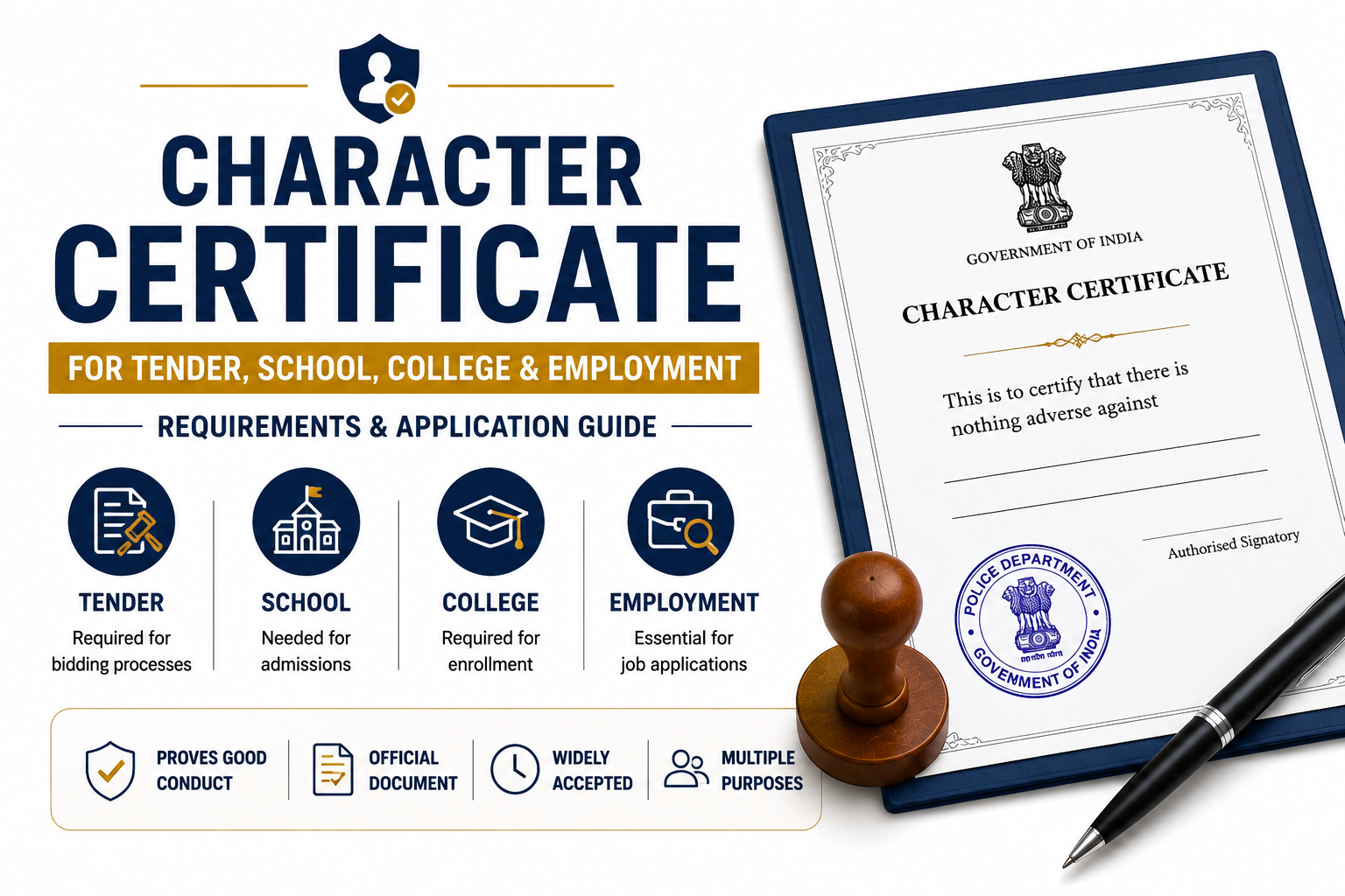 Character Certificate for Tender, School, College and Employment: Requirements and Application Guide