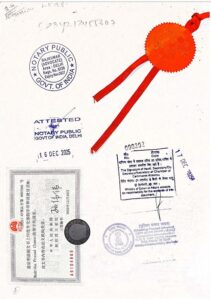 Red Ribbon Notary Attestation commercial document china